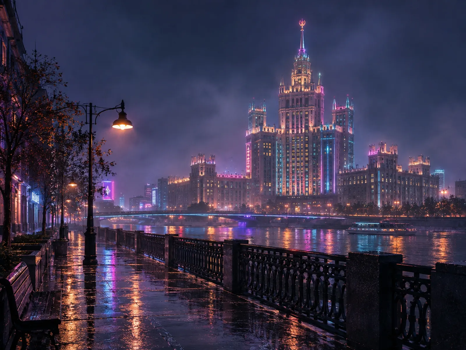 Москва: Высотка на Котельнической и мокрая набережная